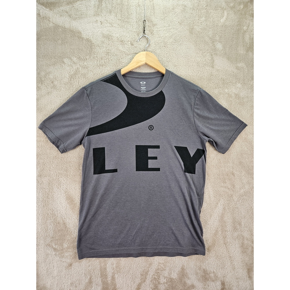 Oakley Men's Big Ellipse Tee Gray Big Logo Graphic T-shirt